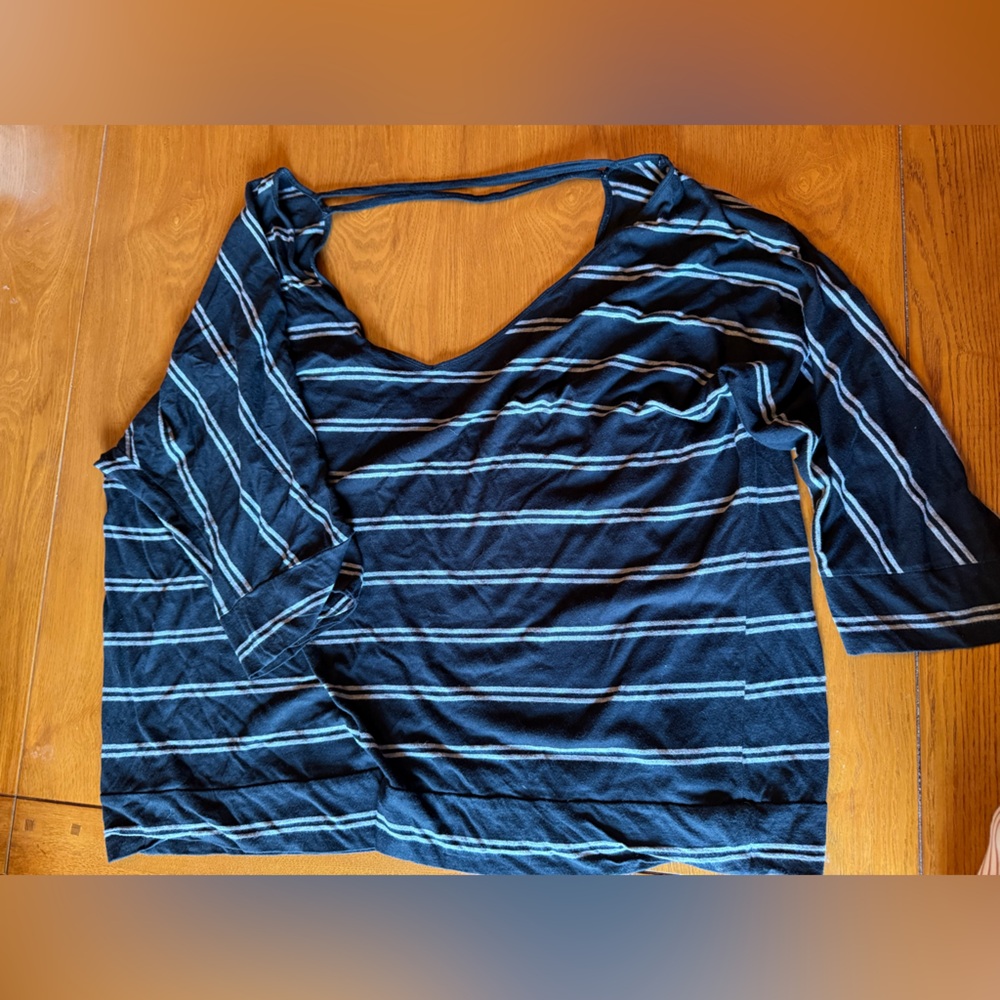 Torrid plus size 26/28W black and grey stripes top
